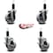 Service Caster 4'' Semi Steel Wheel Swivel 1-1/4'' Expanding Stem Caster Set 2 Brakes, 4PK SCC-EX20S415-SSR-2-TLB-2-114 - alternate 4